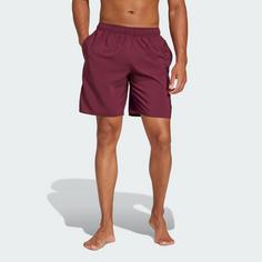 Rückansicht von adidas Solid CLX Classic-Length Badeshorts Badeshorts Herren Maroon / Black