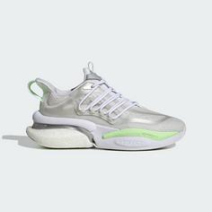 adidas Alphaboost V1 Schuh Fitnessschuhe Damen Cloud White / Silver Metallic / Green Spark