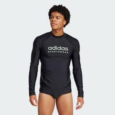 Rückansicht von adidas Long Sleeve Rashguard UV-Shirt Herren Black / Silver Green