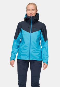 Rückansicht von Bergans of Norway Rabot Light Hardshelljacke Damen Aqua Lagoon/Navy Blue