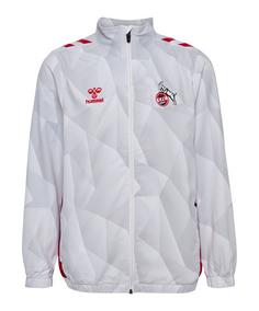 hummel 1. FC Köln Prematch Jacke 2024/2025 Kids Trainingsjacke Kinder weiss