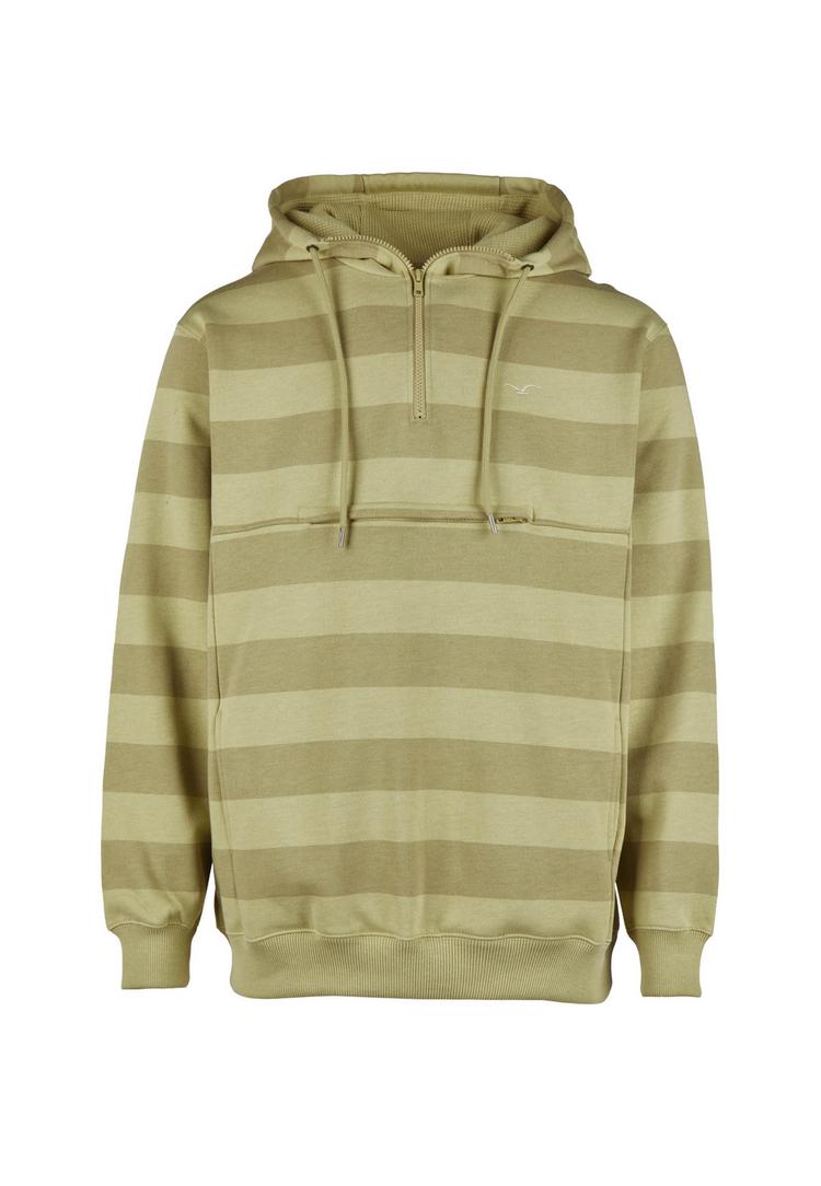 Cleptomanicx Cleptomanicx Hooded Stripe Kapuzenshirt Herren - Heather Olive Gray - 0 | SportScheck