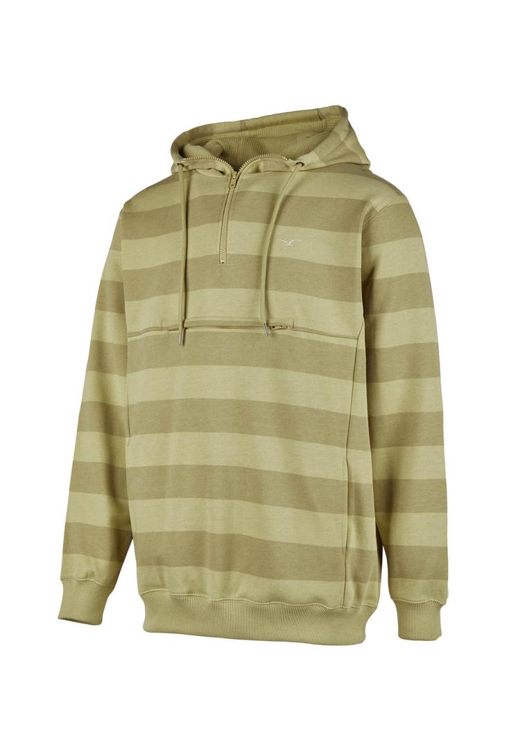 Cleptomanicx Cleptomanicx Hooded Stripe Kapuzenshirt Herren - Heather Olive Gray - 4 | SportScheck
