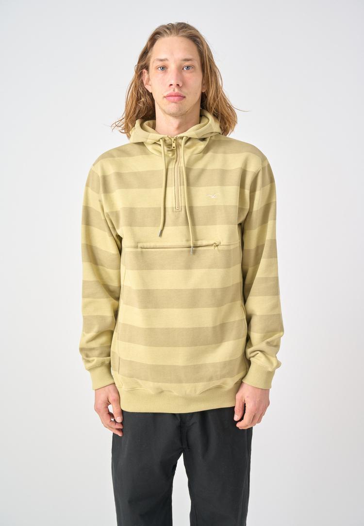 Cleptomanicx Cleptomanicx Hooded Stripe Kapuzenshirt Herren - Heather Olive Gray - 0 | SportScheck