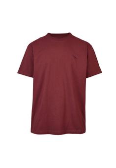 Cleptomanicx Embroidery Gull Mono T-Shirt Herren Tawny Port