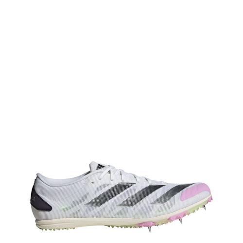 Rückansicht von adidas Adizero XCS Spike-Schuh Laufschuhe Cloud White / Core Black / Green Spark