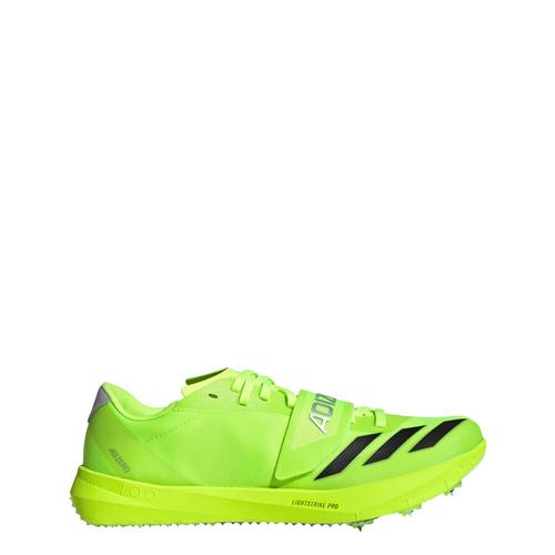 Rückansicht von adidas Adizero TJ/PV Leichtathletikschuh Multifunktionsschuhe Lucid Lemon / Core Black / Silver Metallic