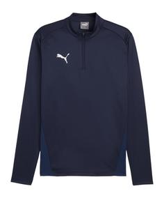 PUMA teamGOAL Training 1/4 Zip Sweatshirt Funktionssweatshirt Herren dunkelblauweissblau