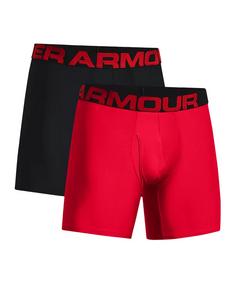 Under Armour Tech Boxer 6In 2Er Pack Boxershort Boxershorts Herren rotschwarz