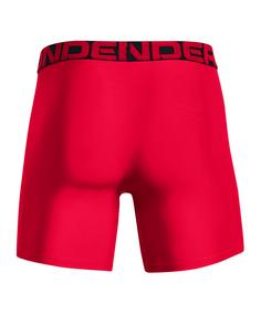 Rückansicht von Under Armour Tech Boxer 6In 2Er Pack Boxershort Boxershorts Herren rotschwarz