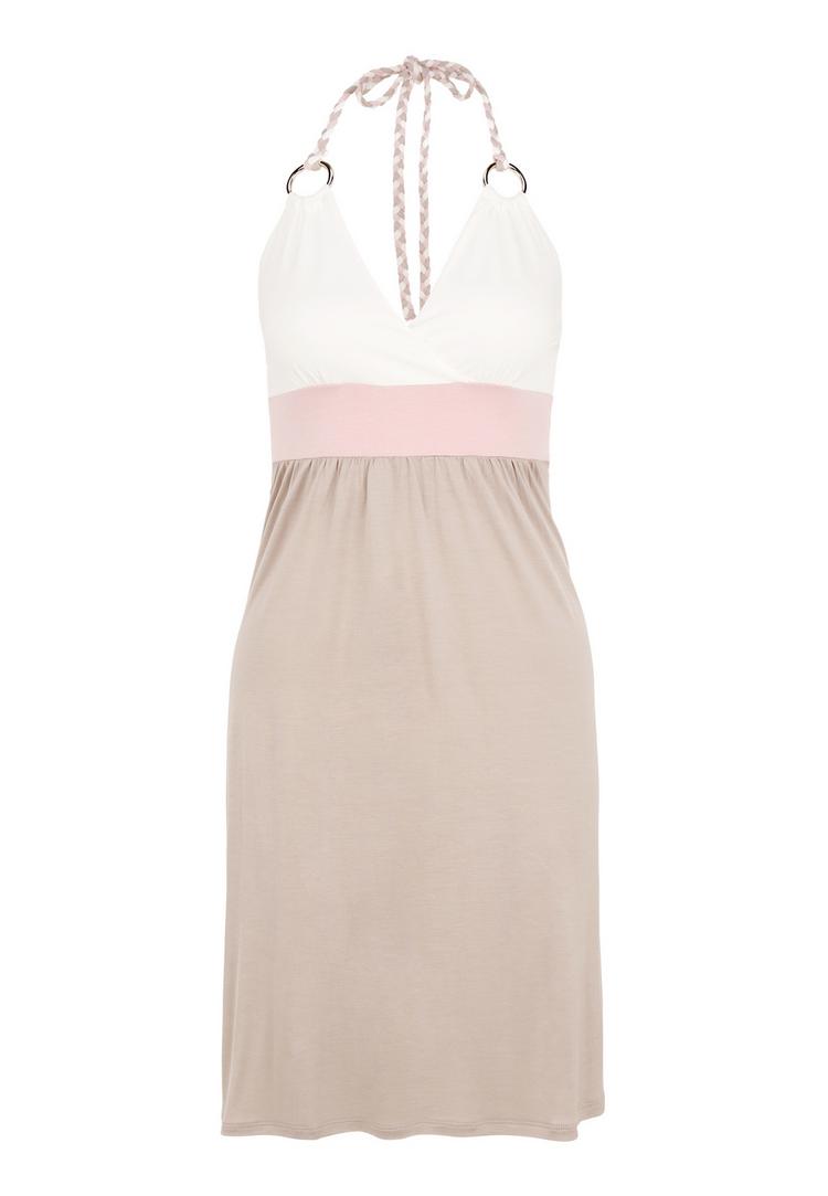 BEACH TIME BEACH TIME Strandkleid Tr&auml;gerkleid Damen - creme-taupe-rose - 0 | SportScheck