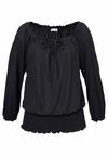 Lascana Carmenshirt Langarmbluse Damen - schwarz