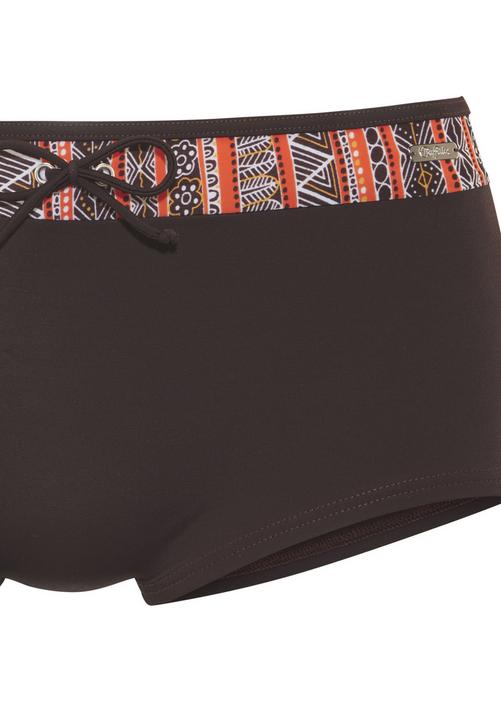 Rückansicht von Buffalo Bikini-Hotpants Bikini Hose Damen braun bedruckt