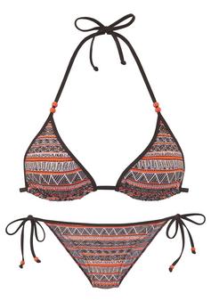 Buffalo Triangel-Bikini Bikini Set Damen braun bedruckt