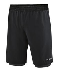 JAKO 2-in-1 Trainingsshort Fußballshorts Herren schwarz