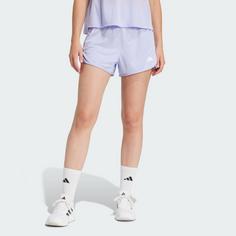 Rückansicht von adidas Pacer Essentials Knit High-Rise Shorts Funktionsshorts Damen Violet Tone / White