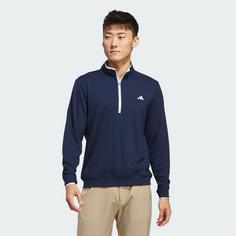 Rückansicht von adidas Lightweight Half-Zip Oberteil Sweatshirt Herren Collegiate Navy