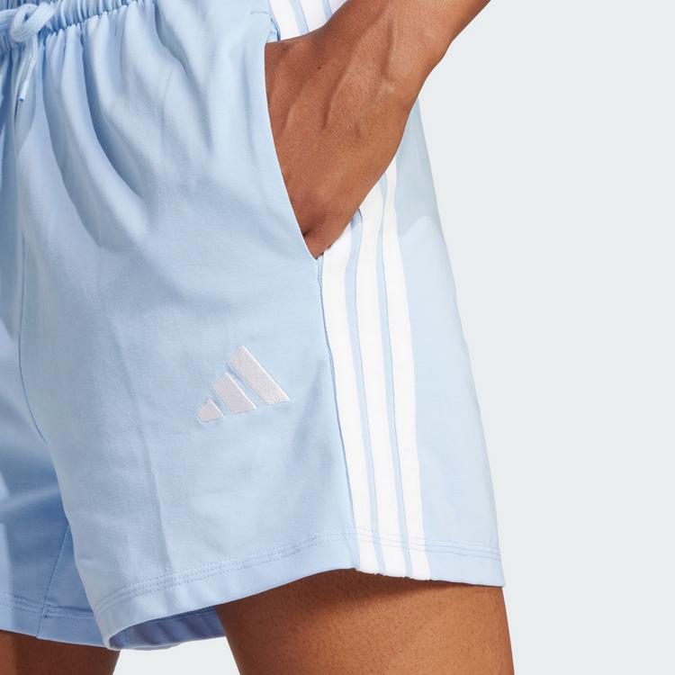 adidas adidas Essentials 3-Streifen Cotton Shorts Funktionsshorts Damen - Glow Blue / White - 1 | SportScheck