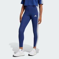 Rückansicht von adidas Essentials 3-Streifen Cotton Leggings Leggings Damen Dark Blue / White