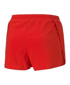 Rückansicht von PUMA Cross the Line Split Short Running Damen Laufshorts Damen rot