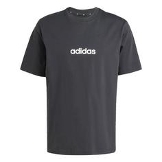 adidas Essentials Linear Single Jersey T-Shirt T-Shirt Herren Black / White