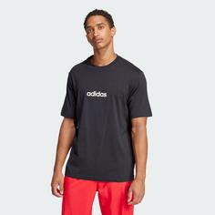 Rückansicht von adidas Essentials Linear Single Jersey T-Shirt T-Shirt Herren Black / White