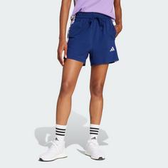 Rückansicht von adidas Essentials 3-Streifen Cotton Shorts Funktionsshorts Damen Dark Blue / White