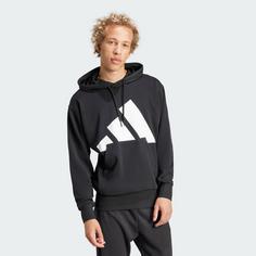 Rückansicht von adidas Essentials Big Logo French Terry Hoodie Hoodie Herren Black / White