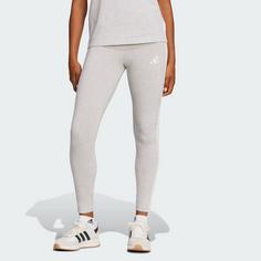 Rückansicht von adidas Essentials 3-Streifen Cotton Leggings Leggings Damen Light Grey Heather / White