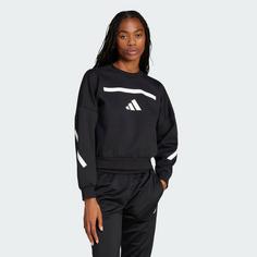 Rückansicht von adidas adidas Z.N.E. Sweatshirt Sweatshirt Damen Black / White