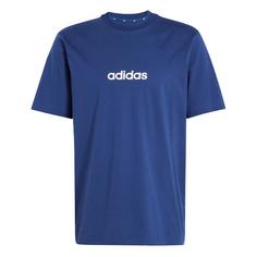 adidas Essentials Linear Single Jersey T-Shirt T-Shirt Herren Dark Blue / White