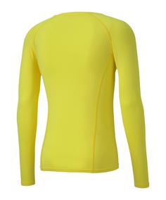 Rückansicht von PUMA LIGA Baselayer Longsleeve Funktionsshirt gelbsilber