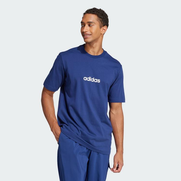 adidas adidas Essentials Linear Single Jersey T-Shirt T-Shirt Herren - Dark Blue / White - 0 | SportScheck