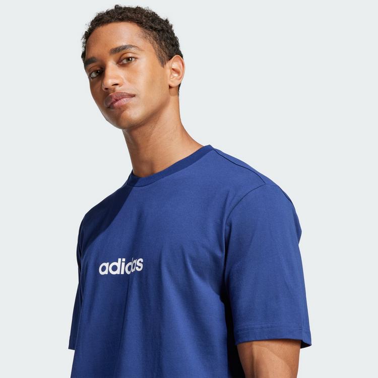 adidas adidas Essentials Linear Single Jersey T-Shirt T-Shirt Herren - Dark Blue / White - 0 | SportScheck
