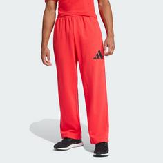 Rückansicht von adidas Essentials Wide Leg 3 Bar Logo Hose Trainingshose Herren Pure Ruby / Black