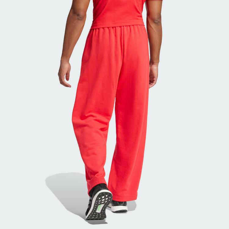 adidas adidas Essentials Wide Leg 3 Bar Logo Hose Trainingshose Herren - Pure Ruby / Black - 1 | SportScheck