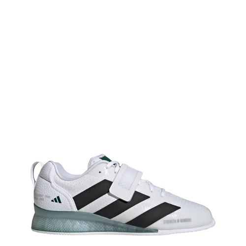 Rückansicht von adidas Adipower 3 Gewichtheberschuh Fitnessschuhe Cloud White / Core Black / Collegiate Green