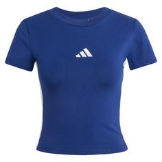 adidas Essentials 3-Streifen Slim Baby T-Shirt Langarmshirt Damen Dark Blue / White