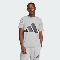 Rückansicht von adidas Essentials Big Logo T-Shirt T-Shirt Herren Medium Grey Heather / Black