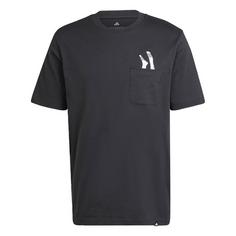 adidas Lounge Slides Graphic Pocket T-Shirt T-Shirt Herren Black