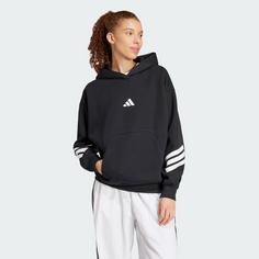 Rückansicht von adidas Future Icons 3-Streifen Hoodie Hoodie Damen Black