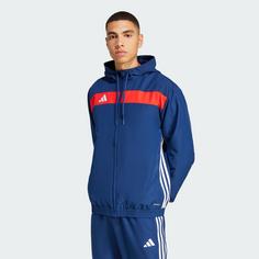 Rückansicht von adidas Tiro 25 Essentials Woven Hoodie Sweatjacke Herren Team Navy / Red