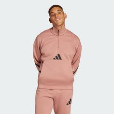 Rückansicht von adidas adidas Z.N.E. Quarter-Zip Sweatshirt Sweatshirt Herren Warm Clay