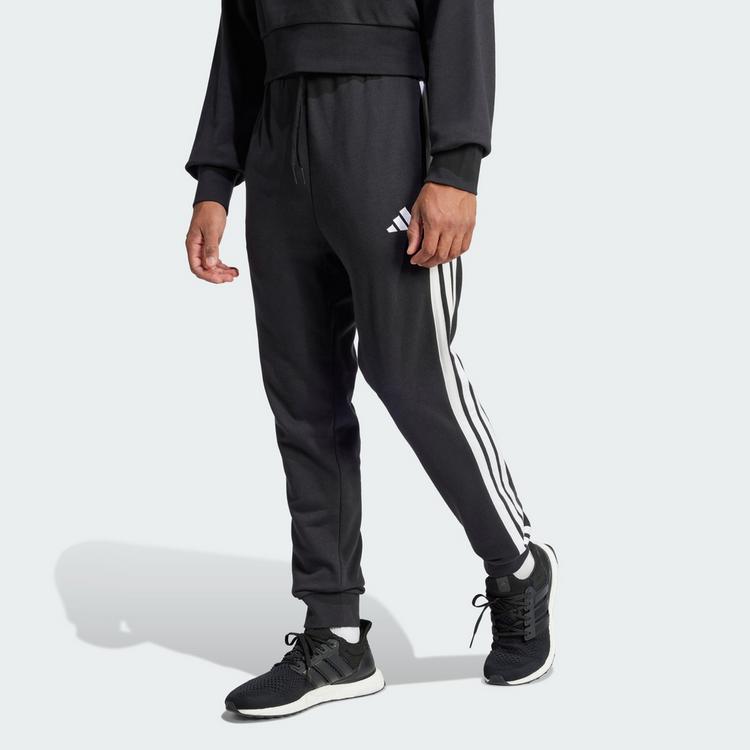 adidas adidas Essentials 3-Streifen French Terry Hose Trainingshose Herren - Black / White - 0 | SportScheck
