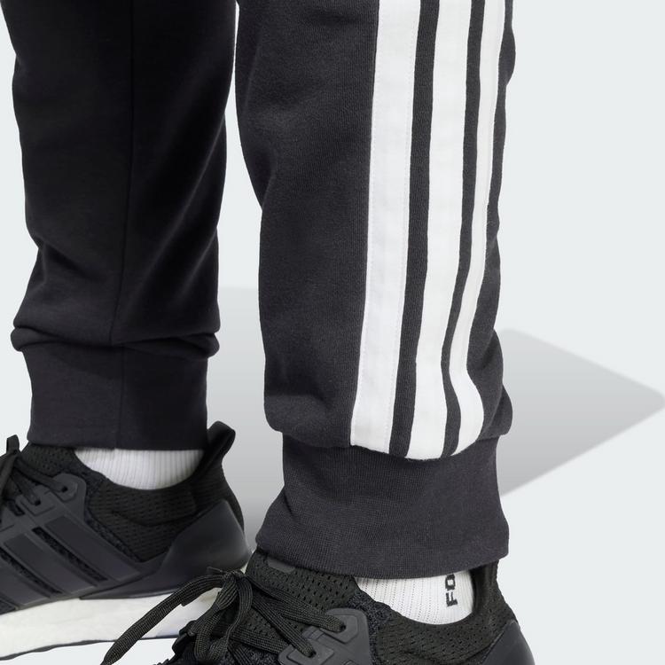 adidas adidas Essentials 3-Streifen French Terry Hose Trainingshose Herren - Black / White - 0 | SportScheck