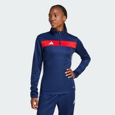 Rückansicht von adidas Tiro 25 Essentials Trainingsoberteil Trainingsanzug Damen Team Navy / Red