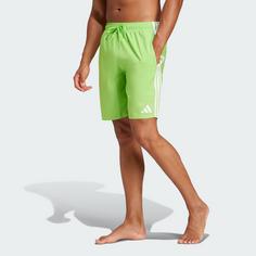 Rückansicht von adidas 3-Streifen 8-Inch Badeshorts Badeshorts Herren Team Semi Sol Green2 / White