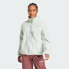 Rückansicht von adidas Terrex Xploric High Pile Fleece Oberteil Fleecejacke Damen Linen Green