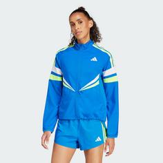 Rückansicht von adidas Adizero Retro Laufjacke Laufjacke Damen Blue