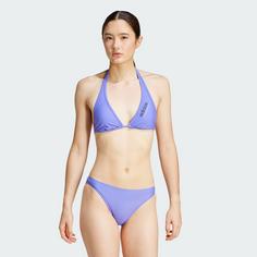 Rückansicht von adidas Neckholder Bikini Bikini Set Damen Cobalt Blue / Dark Blue